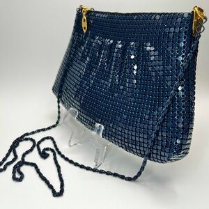 Elegant Navy Chainmail Evening Bag